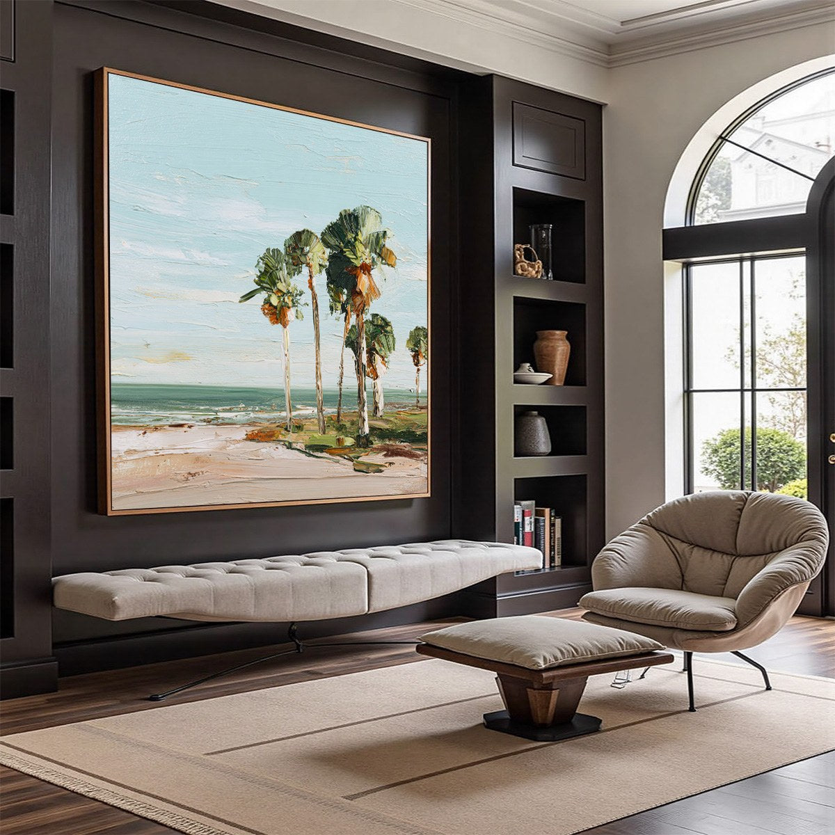 COASTAL TEXTURES: Impasto Palette Knife Palm Tree Painting