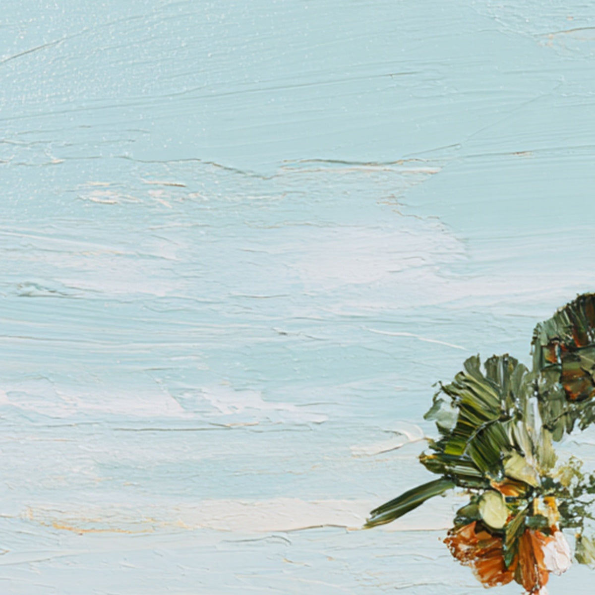 COASTAL TEXTURES: Impasto Palette Knife Palm Tree Painting