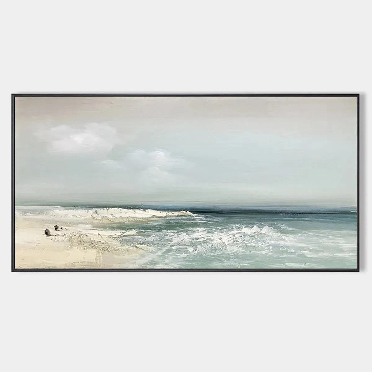 Tranquil Beach Landscape Oil Painting