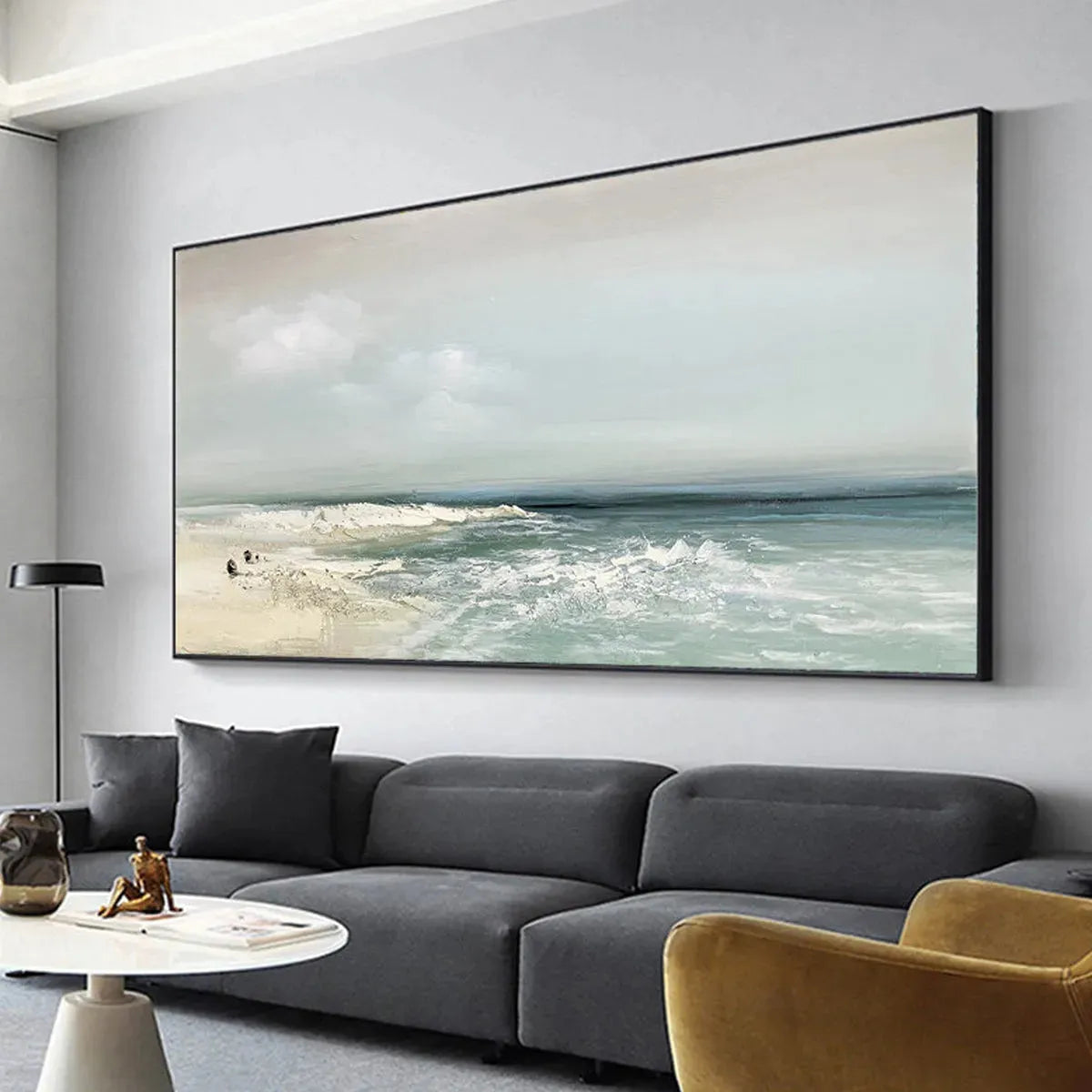 Tranquil Beach Landscape Oil Painting