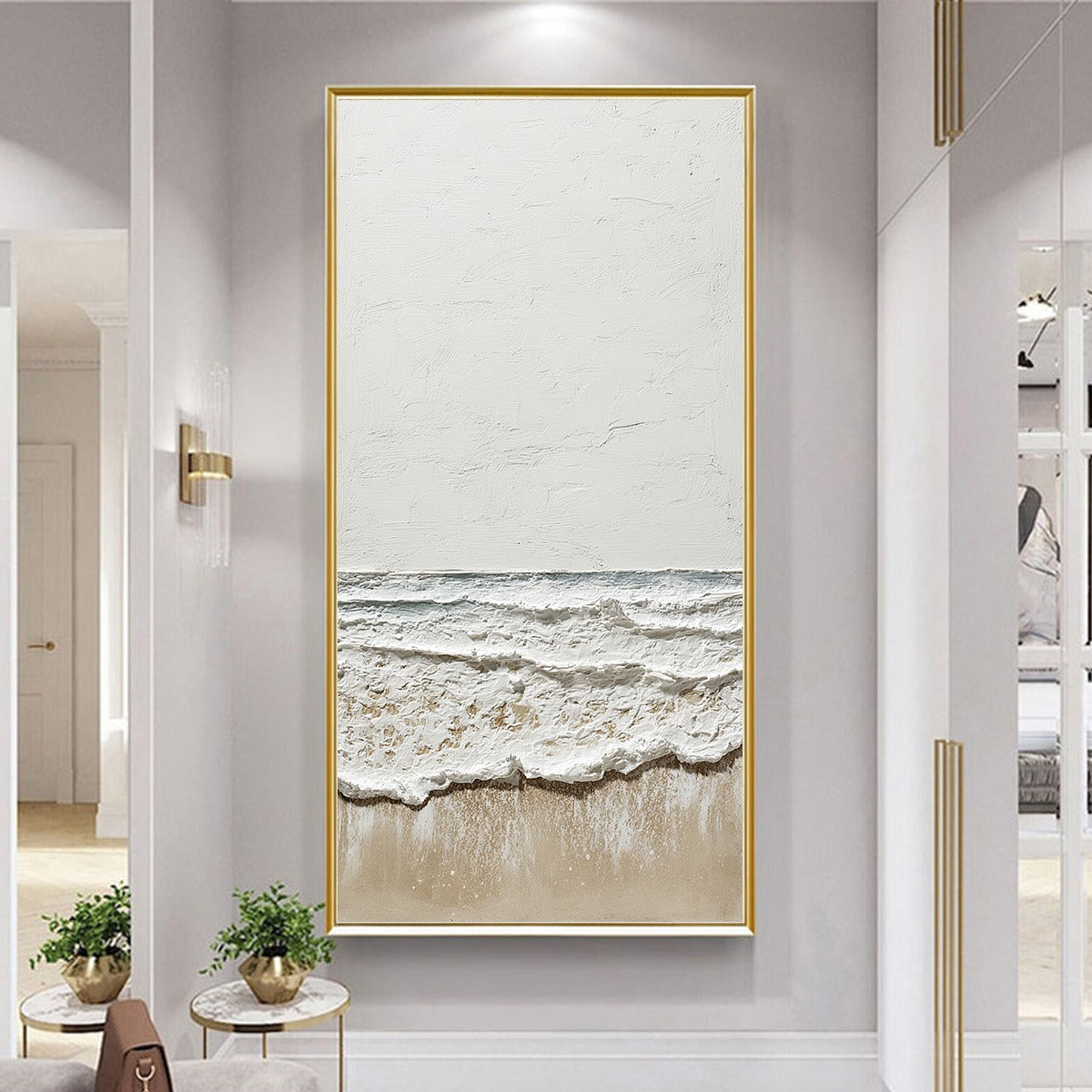 COASTAL WHISPER: Textured Minimalist Wabi Sabi Beach Painting