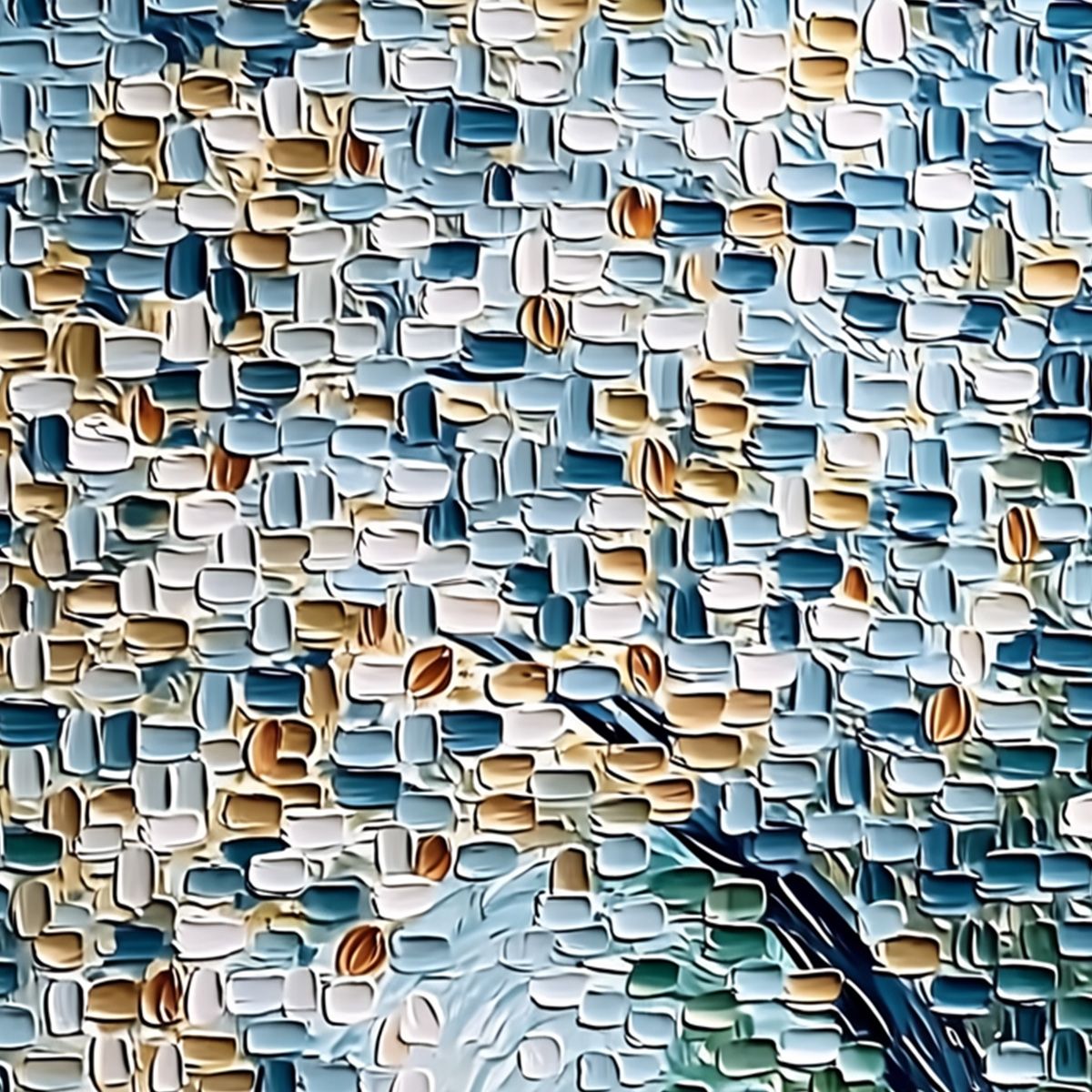 COBBLESTONE BLOSSOM: Heavily Textured Abstract Tree Painting with Palette Knife Detail