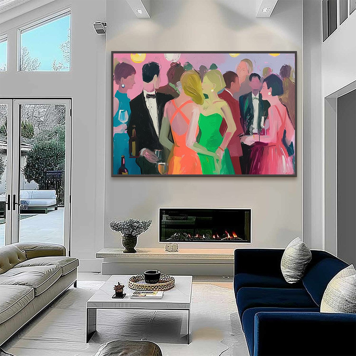 COCKTAIL HOUR: Figurative Oil Painting, Social Scene