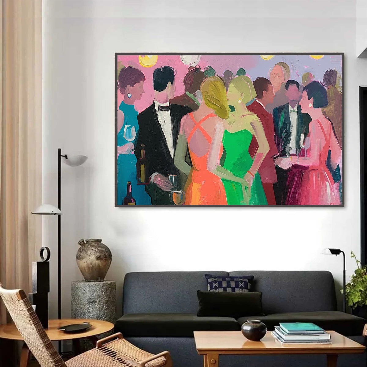 COCKTAIL HOUR: Figurative Oil Painting, Social Scene