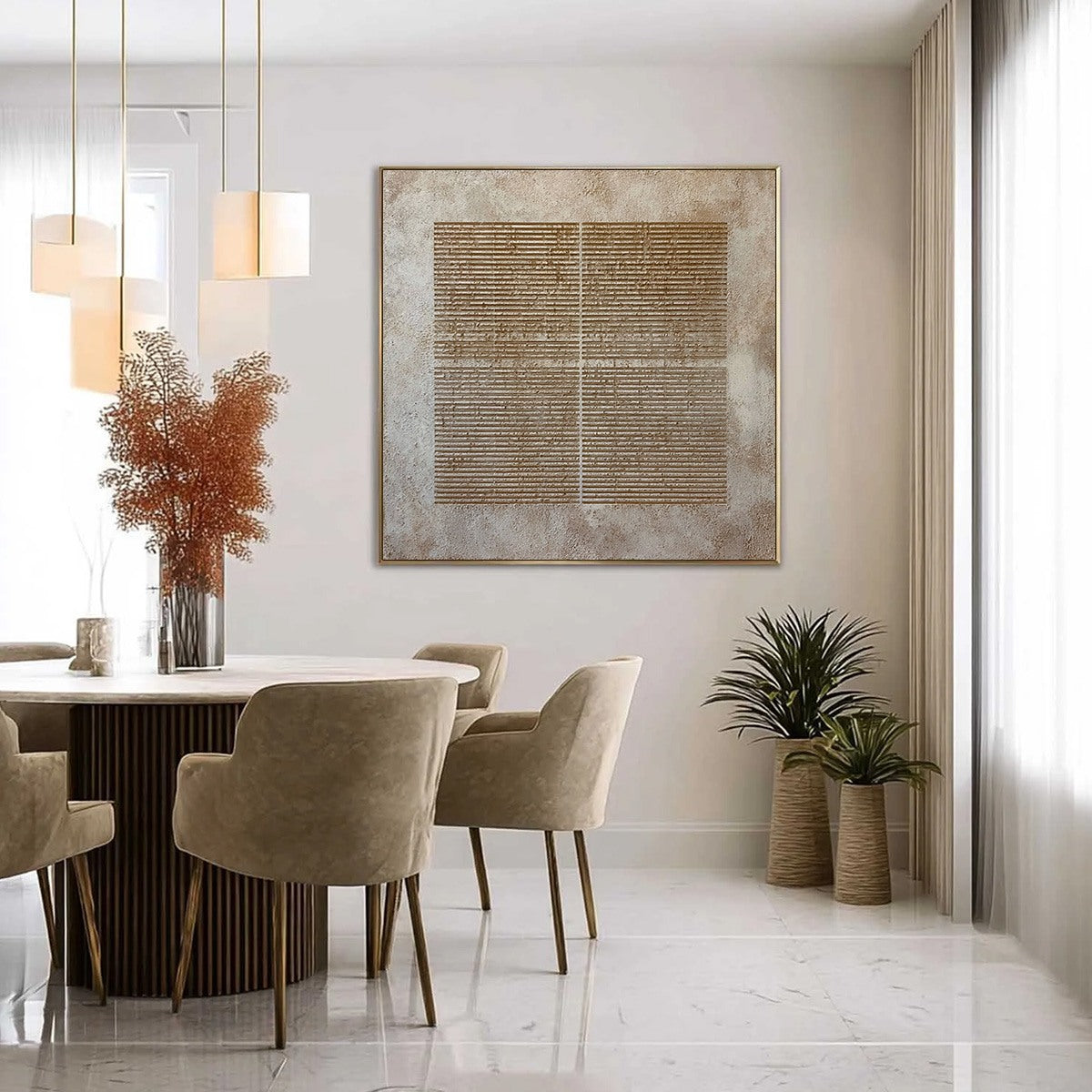 CODEX: Large Square Textured Minimalist Abstract Painting