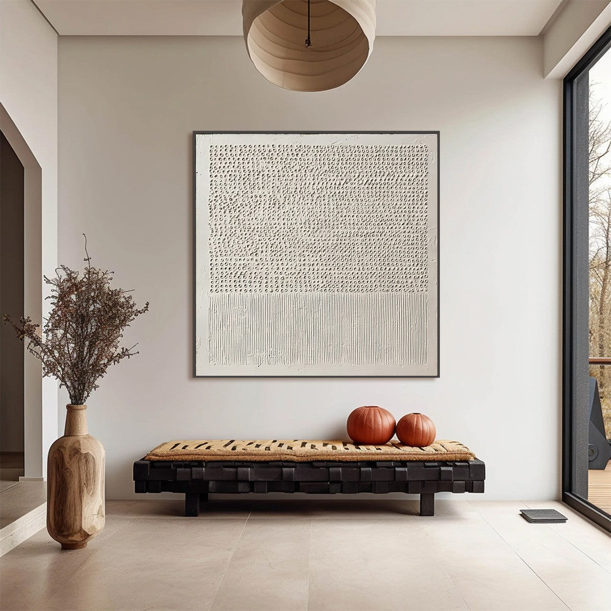 CODEX OF CALM: Large Square Textured Wabi Sabi Abstract Painting