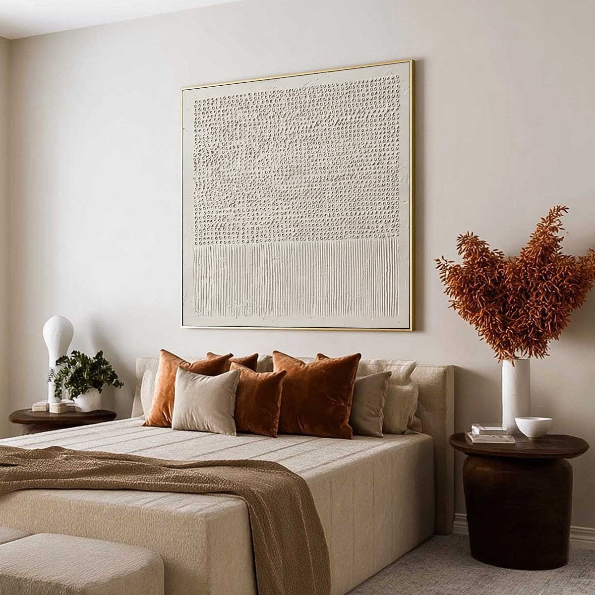 CODEX OF CALM: Large Square Textured Wabi Sabi Abstract Painting