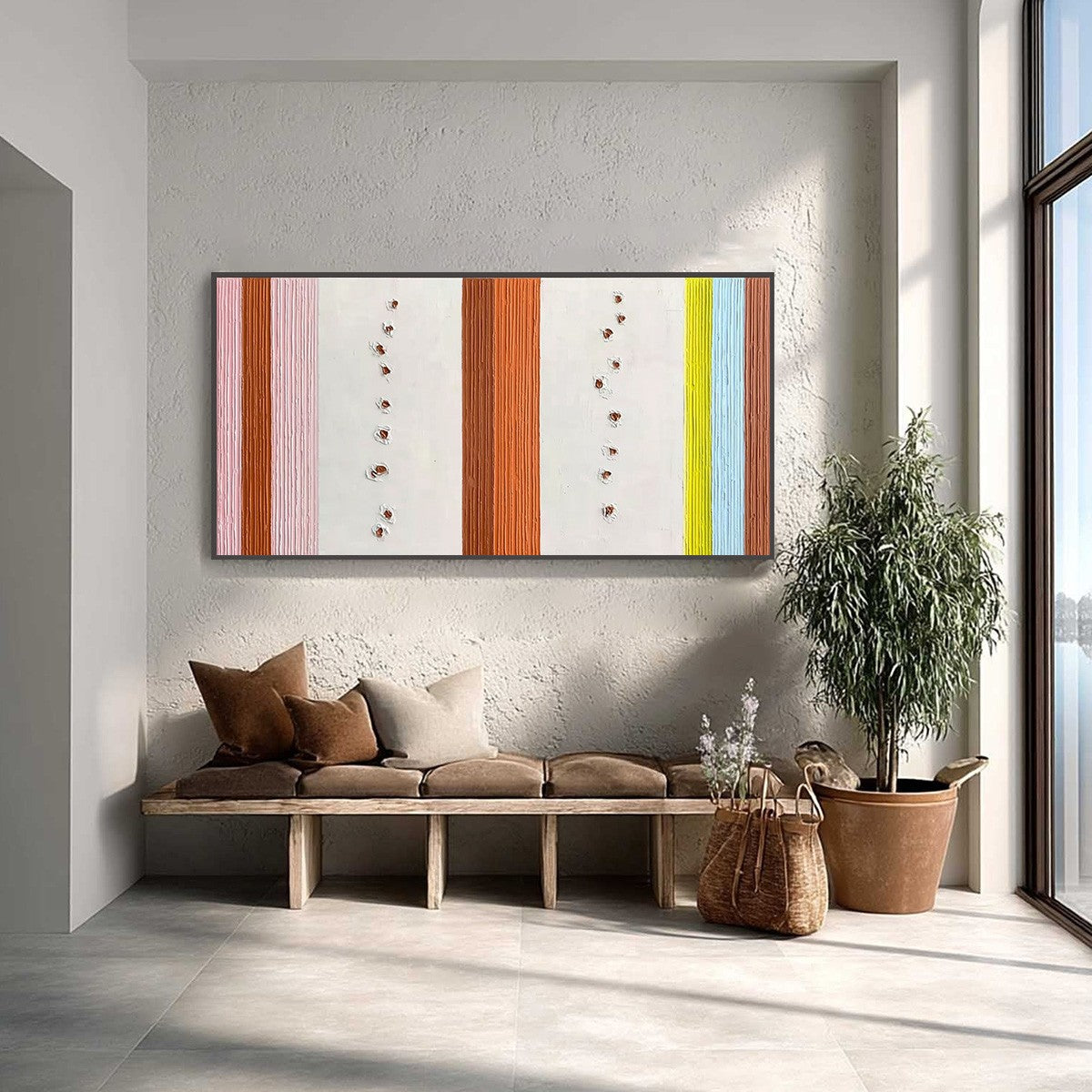 COLOR CADENCE original textured impasto stripe abstract wall art
