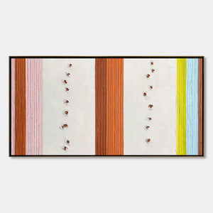COLOR CADENCE: Handmade impasto stripe original abstract wall art painting.