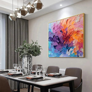 Textured Abstract Painting, Impasto Wall Art, Square Canvas, Modern Decor