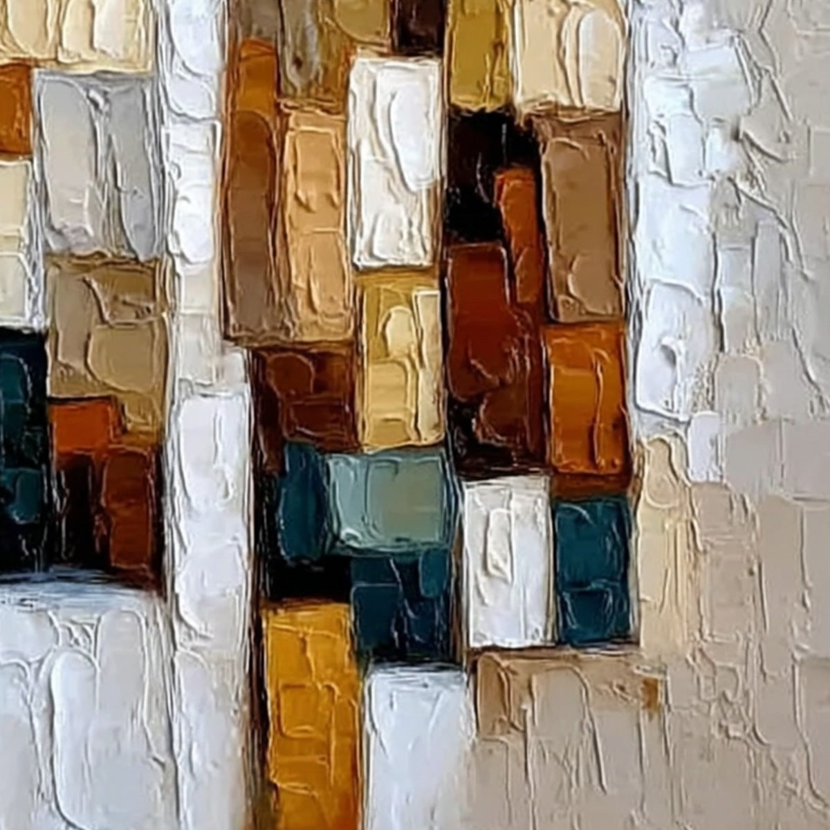 COMPANIONS: Heavy Texture Abstract Figurative Palette Knife Oil Painting