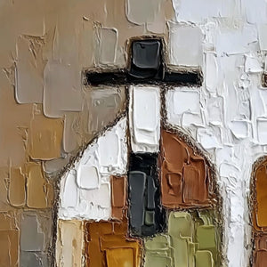 COMPANIONS: Textured Abstract Figurative Impasto Painting