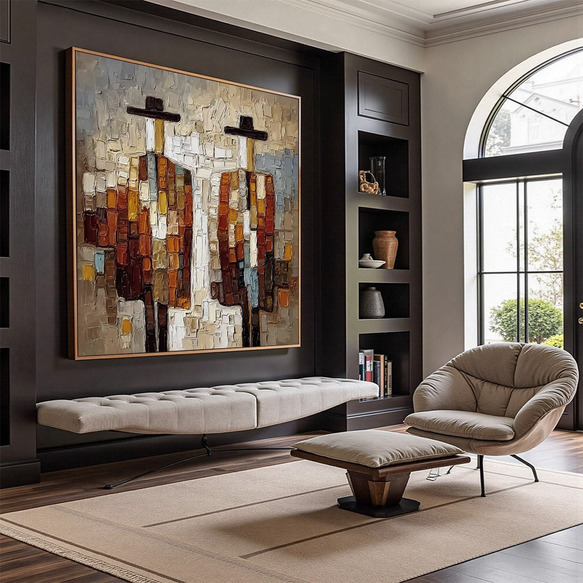 COMPANIONS: Textured Impasto Abstract Figurative Wall Art