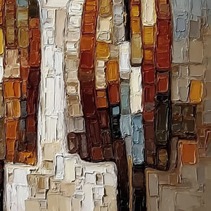 COMPANIONS: Textured Impasto Abstract Figurative Wall Art
