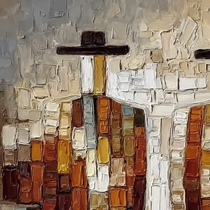 COMPANIONS: Textured Impasto Abstract Figurative Wall Art