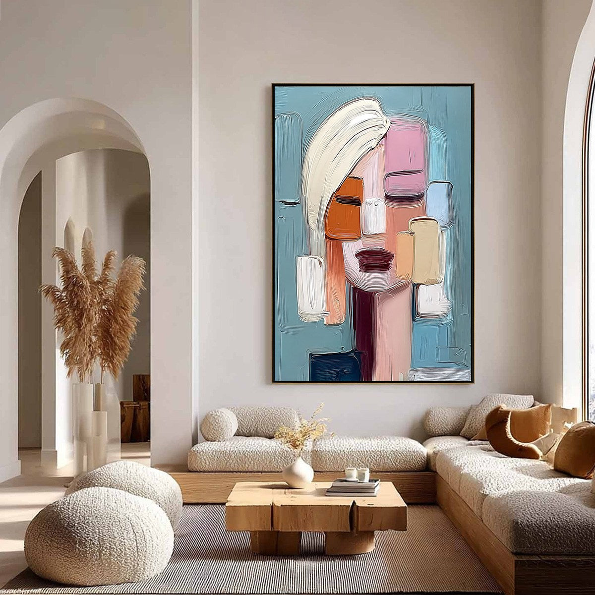 COMPOSURE: Textured Abstract Figurative Oil Painting