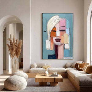 COMPOSURE: Textured Abstract Figurative Oil Painting