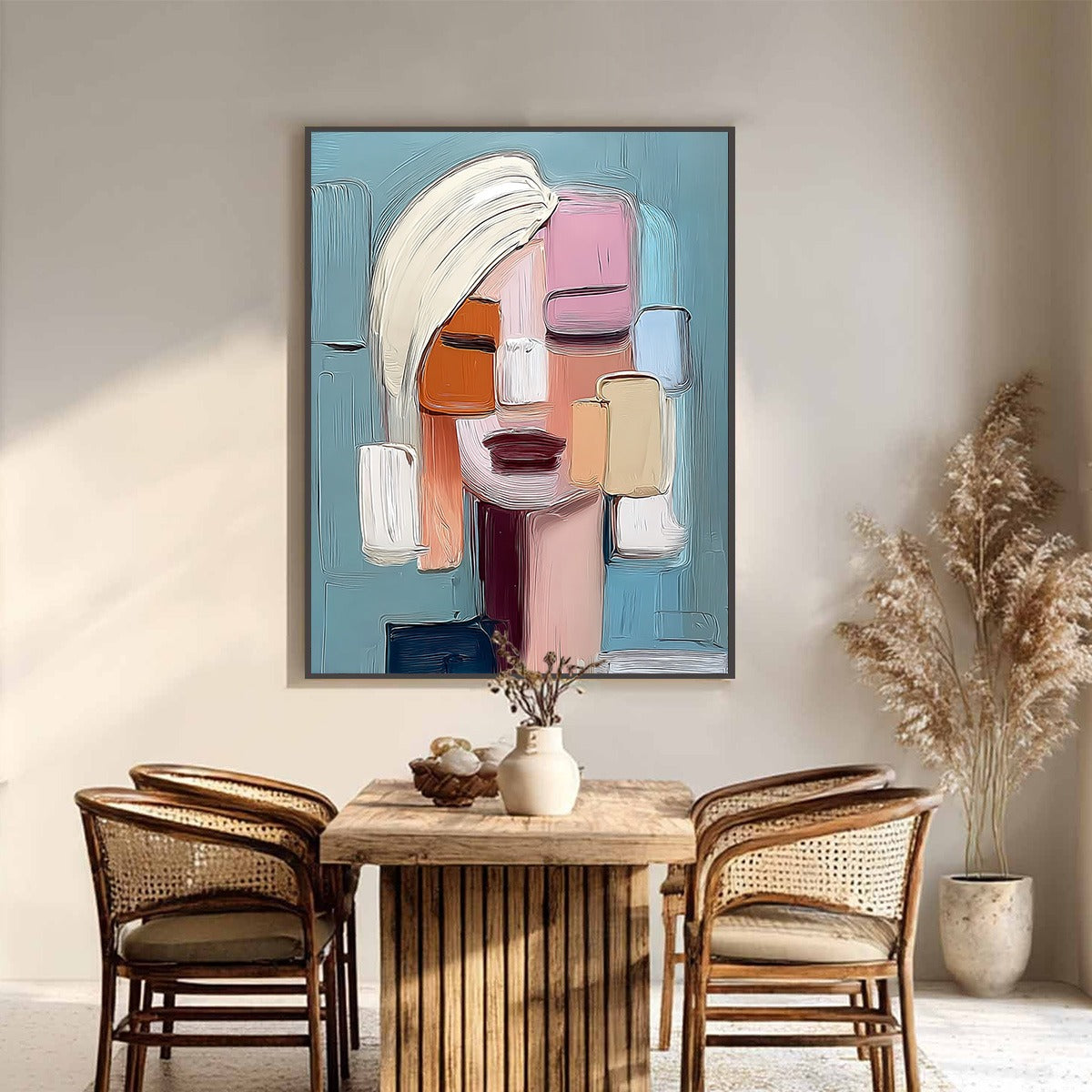 COMPOSURE: Textured Abstract Figurative Oil Painting