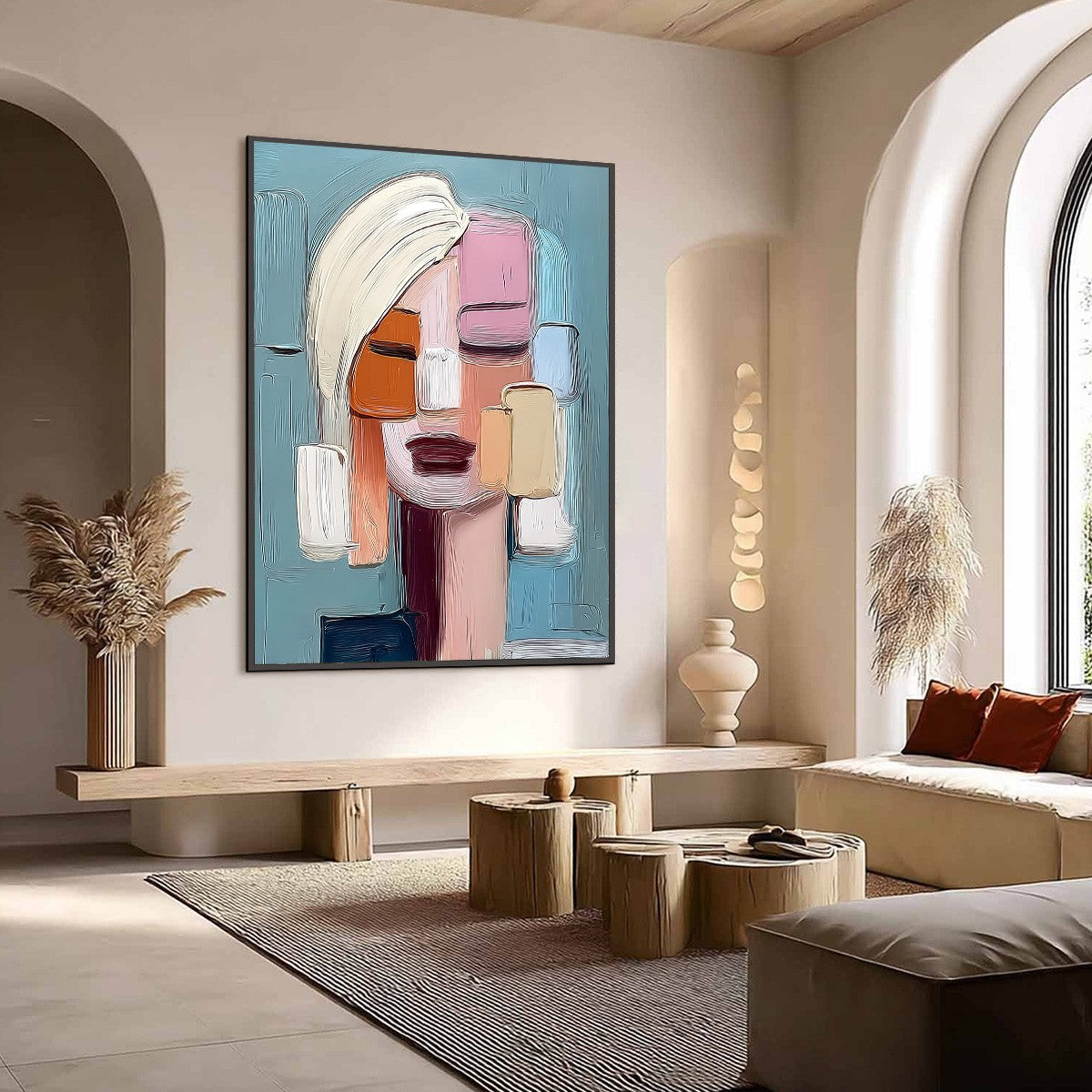 COMPOSURE: Textured Abstract Figurative Oil Painting