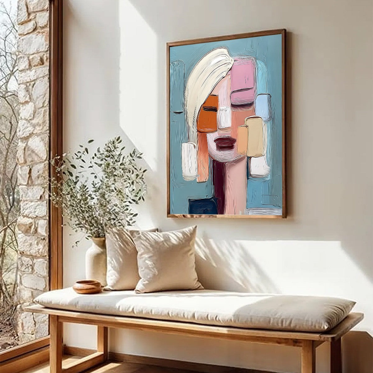 COMPOSURE: Textured Abstract Figurative Oil Painting