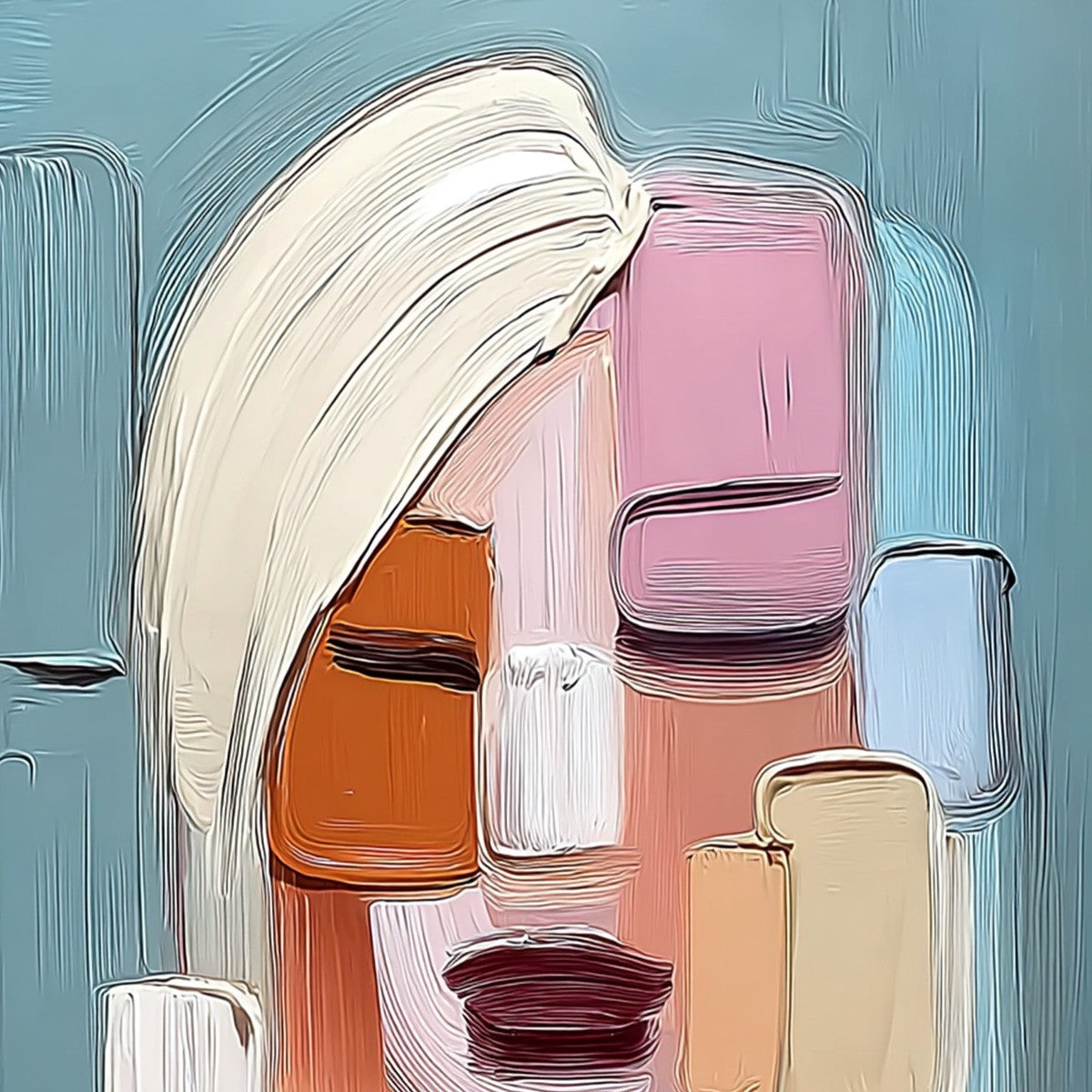 COMPOSURE: Textured Abstract Figurative Oil Painting