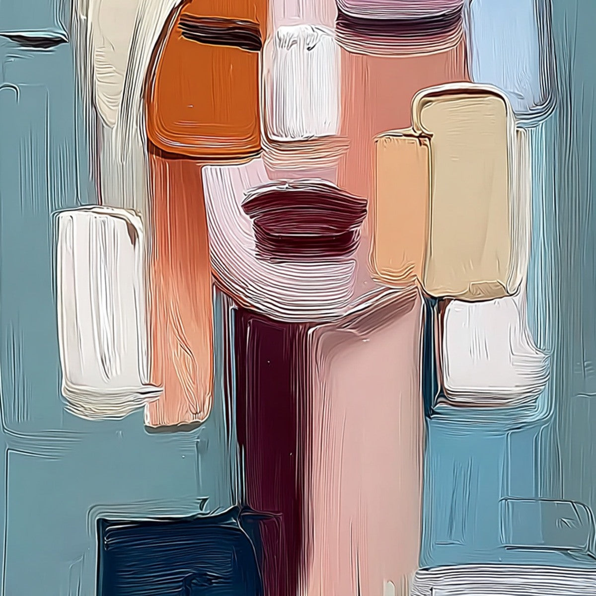 COMPOSURE: Textured Abstract Figurative Oil Painting