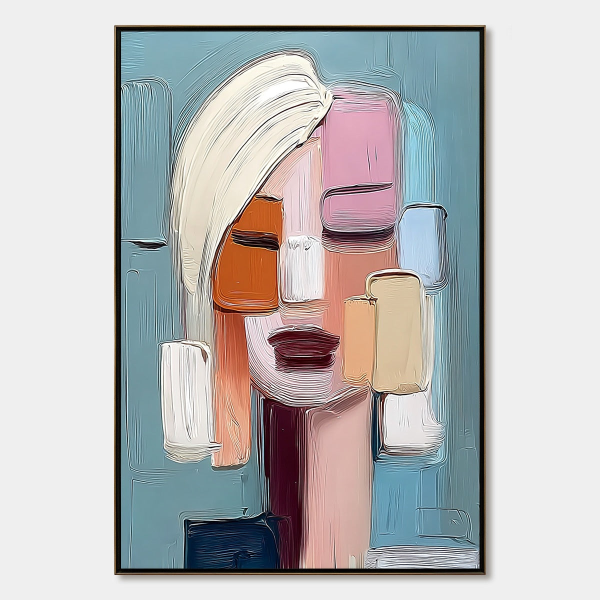 COMPOSURE: Textured Abstract Figurative Oil Painting