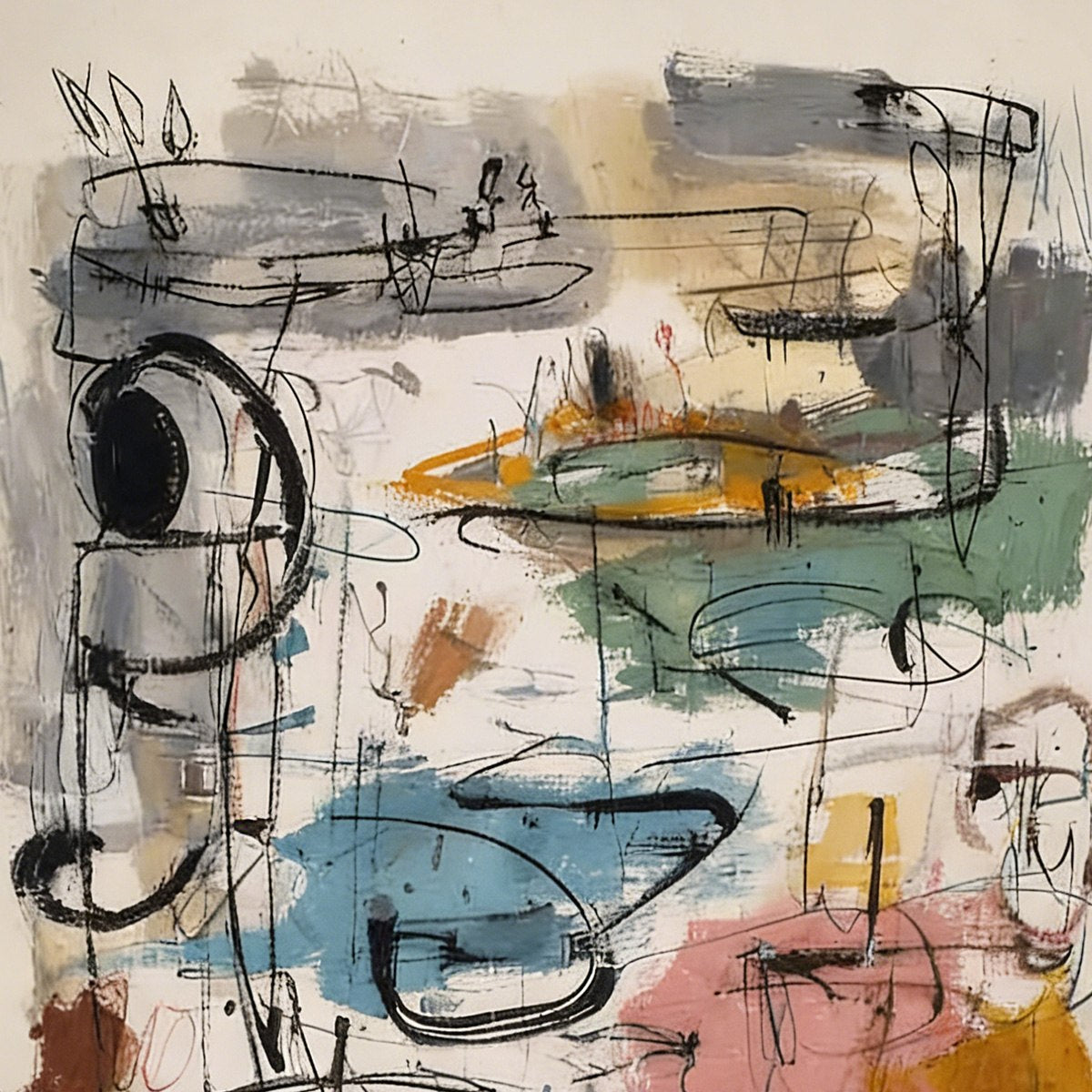 CONCRETE JUNGLE SYMPHONY: Large Vertical Colorful Abstract Wall Art