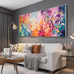 Confetti Dreams: Original Textured Abstract Oil Painting - Colorful Wall Art