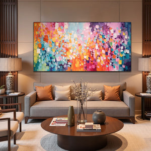 Confetti Dreams: Original Textured Abstract Oil Painting - Colorful Wall Art