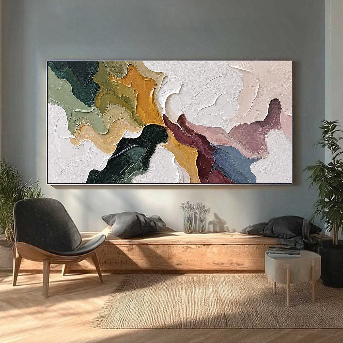 CONFLUENCE: Colorful Textured Abstract Impasto Wall Art