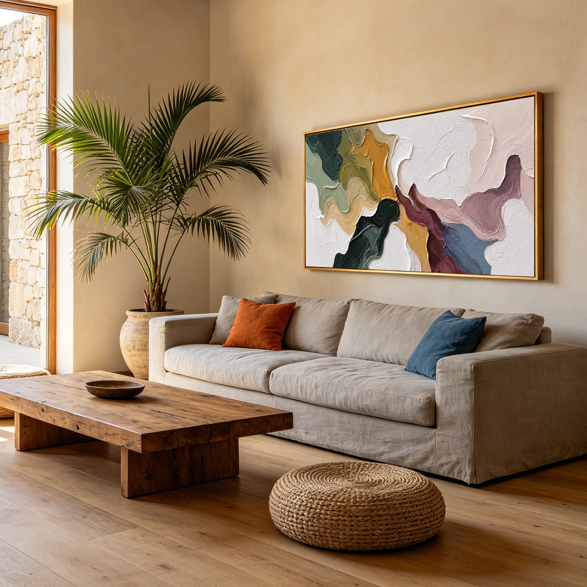 CONFLUENCE: Colorful Textured Abstract Impasto Wall Art