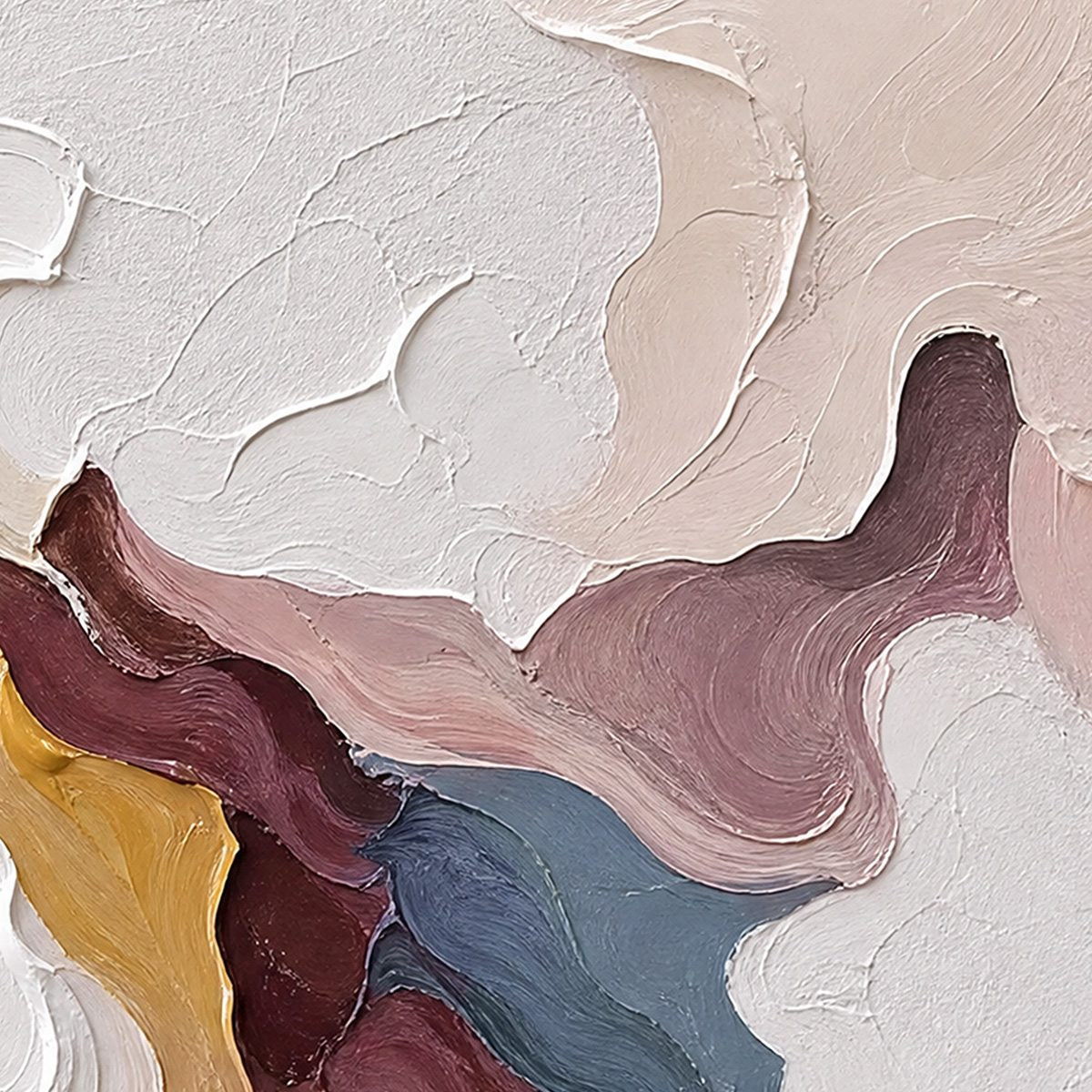 CONFLUENCE: Colorful Textured Abstract Impasto Wall Art