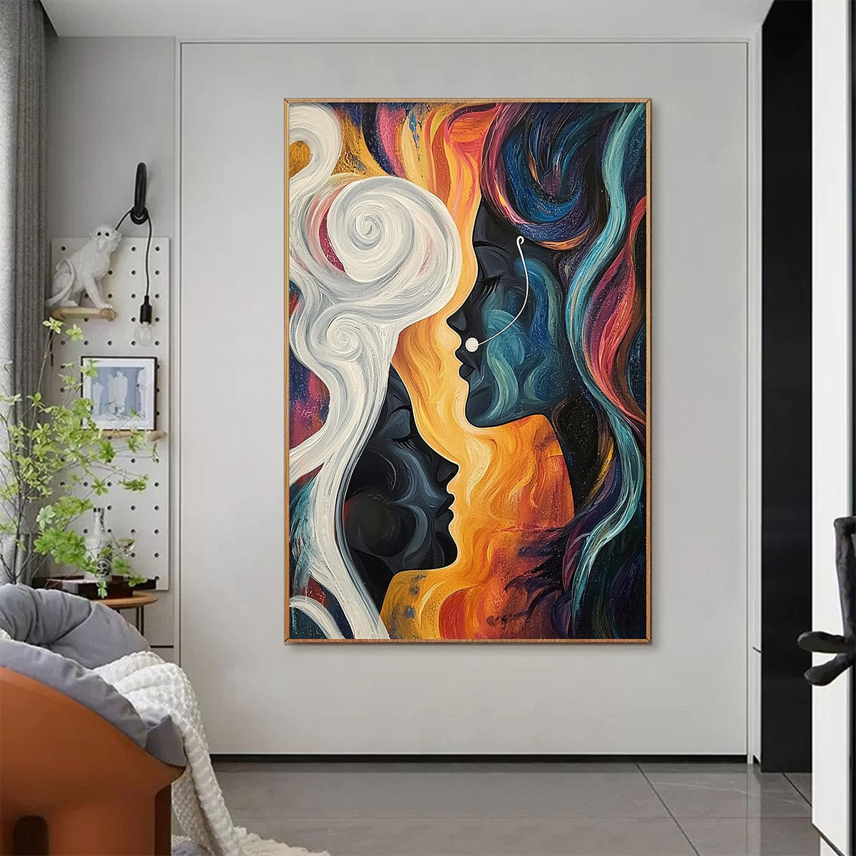 CONNECTED SOULS: Figurative Oil Painting of Two Faces