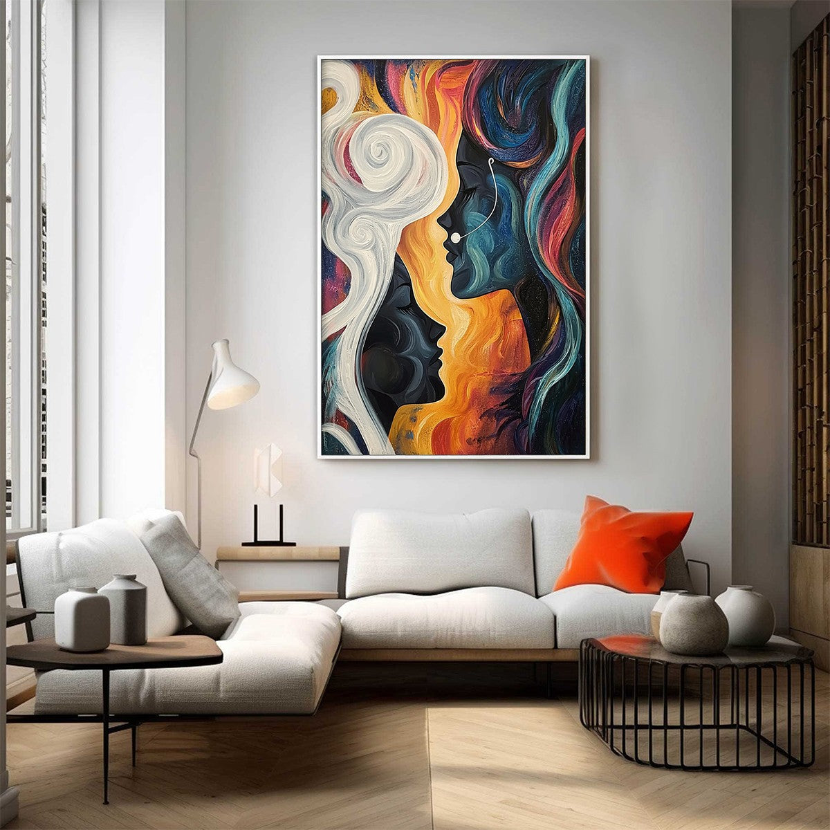 CONNECTED SOULS: Figurative Oil Painting of Two Faces