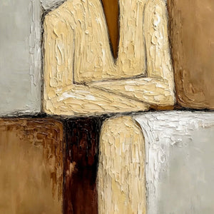 CONTEMPLATION: Textured Abstract Figurative Portrait Oil Painting