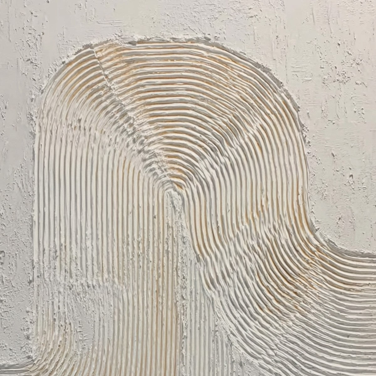 CONTINUUM: Textured Minimalist Abstract Painting in White and Beige