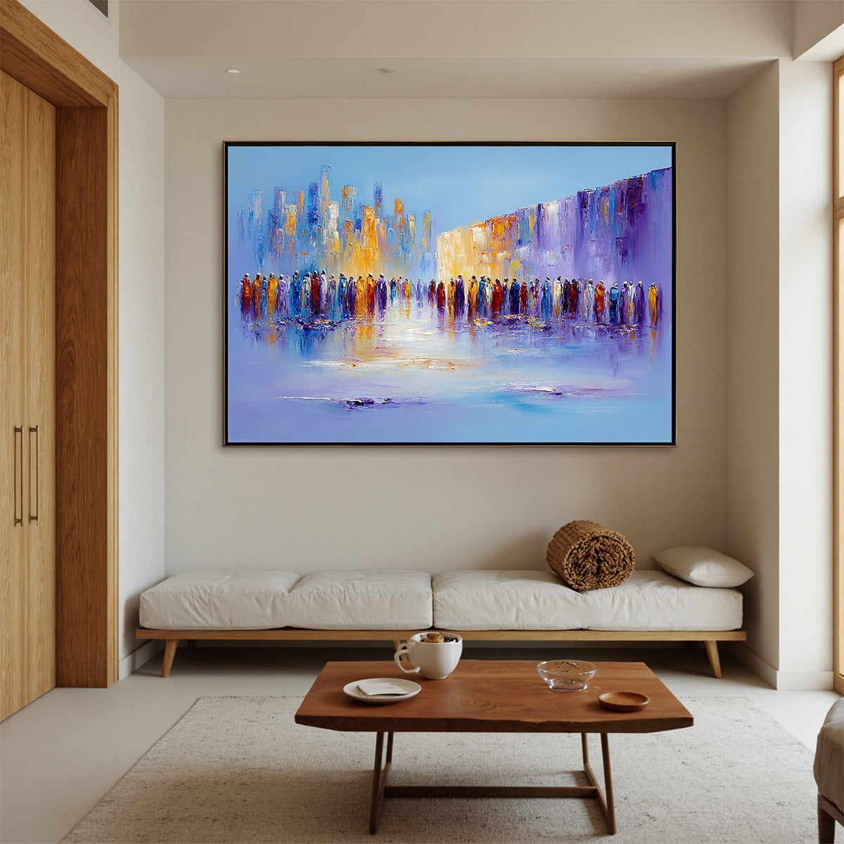 CONVERGENCE: Abstract Figurative Cityscape Palette Knife Painting