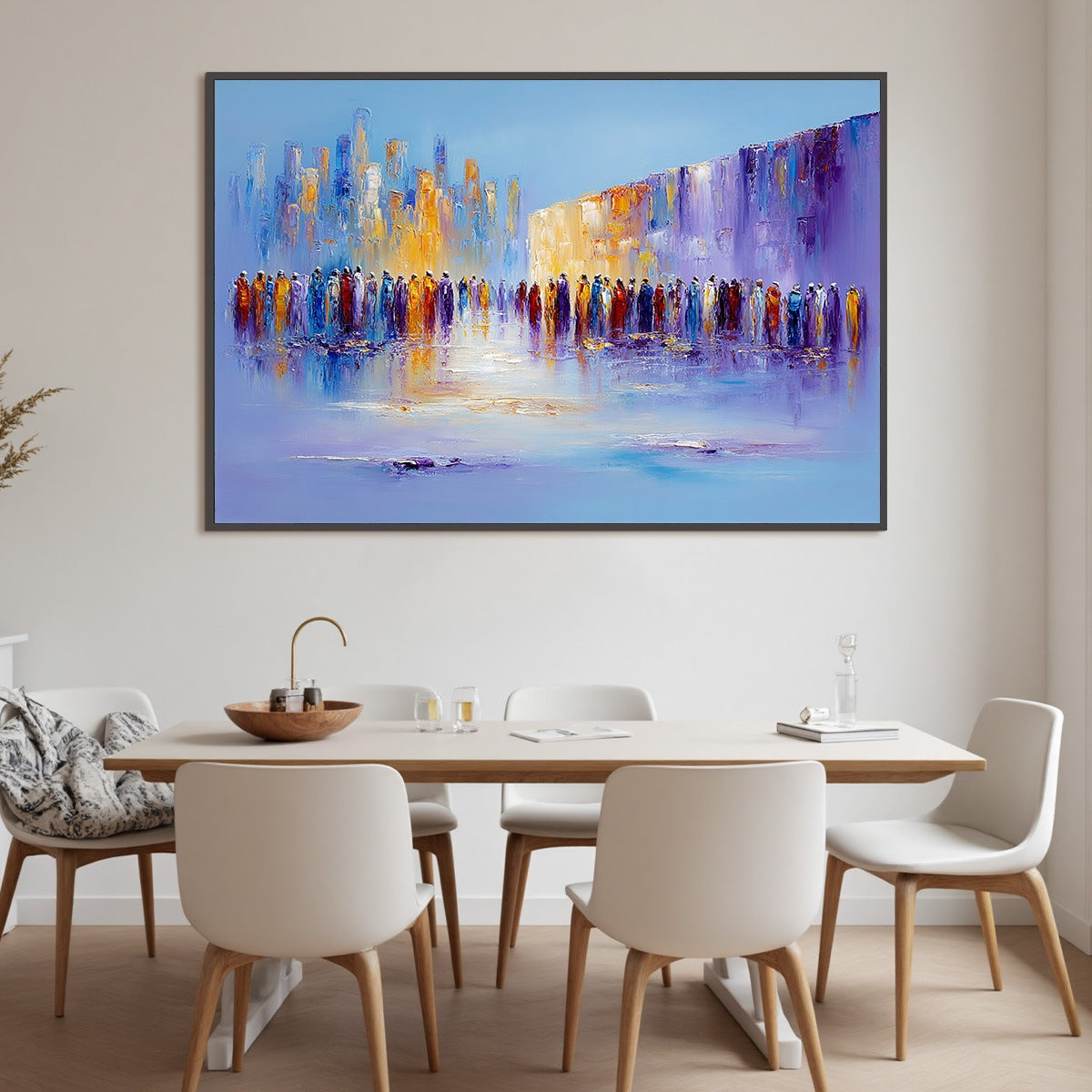 CONVERGENCE: Abstract Figurative Cityscape Palette Knife Painting