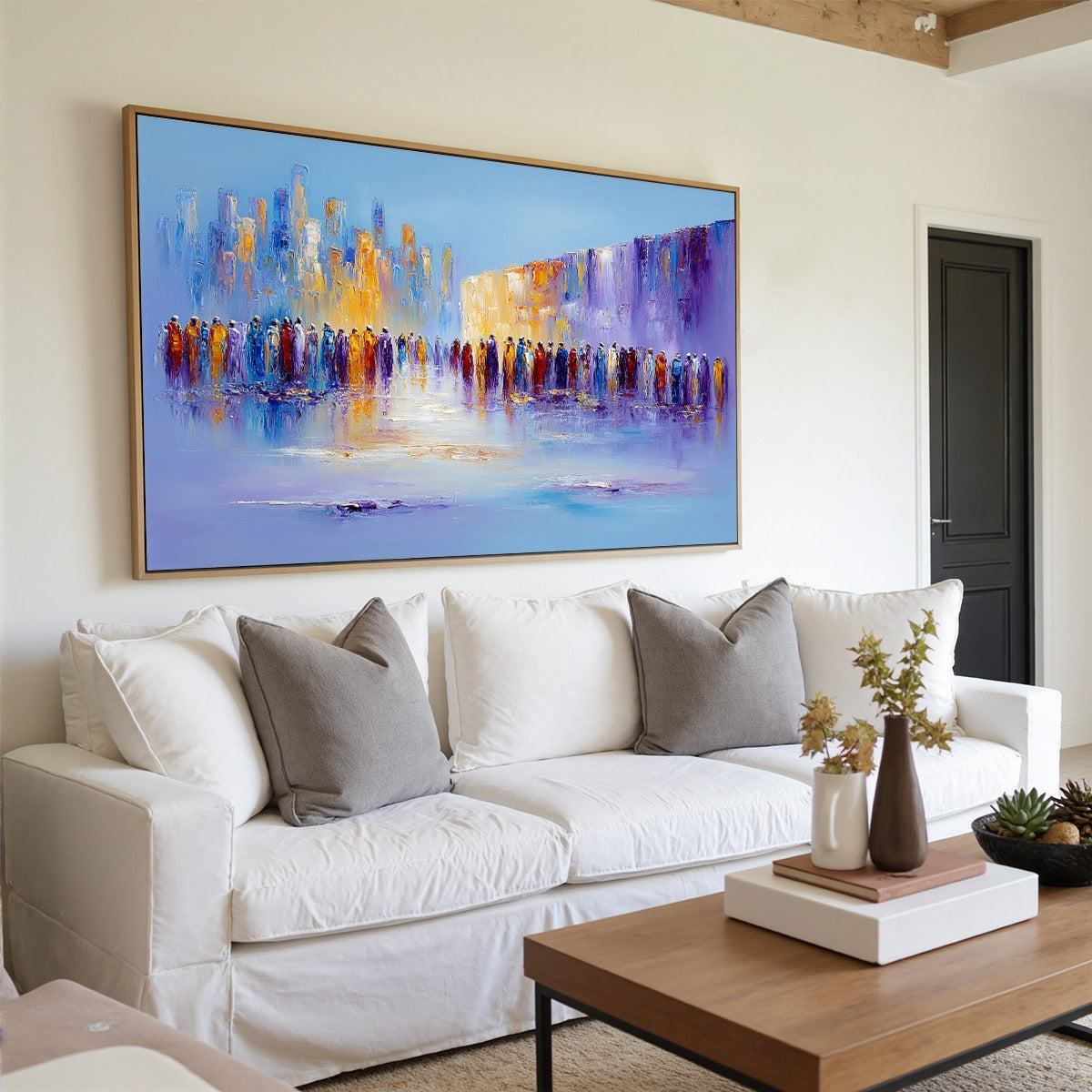 CONVERGENCE: Abstract Figurative Cityscape Palette Knife Painting