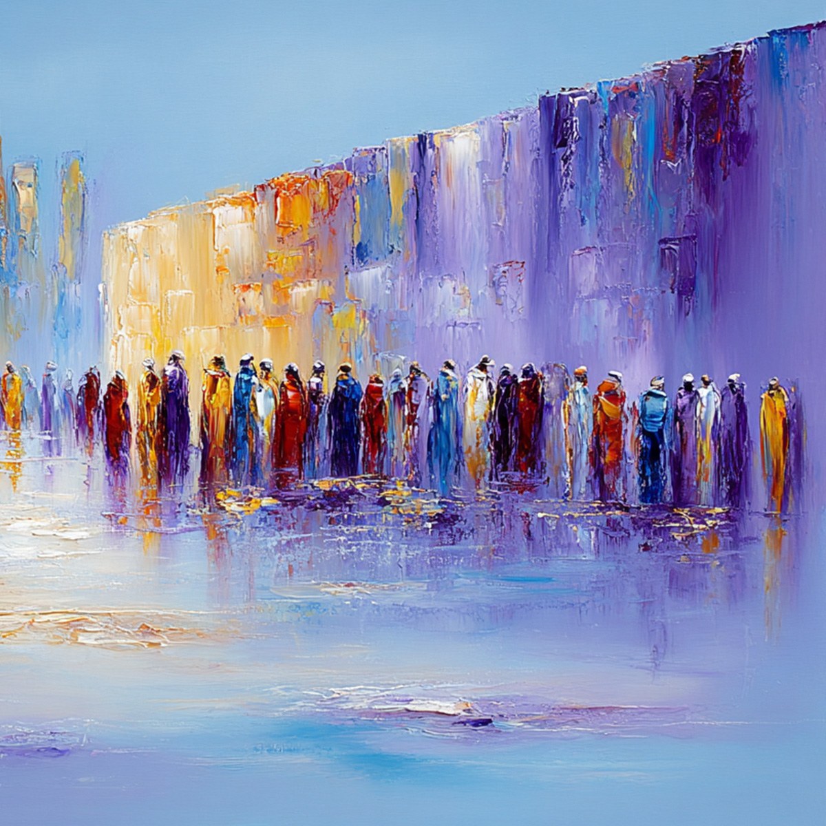CONVERGENCE: Abstract Figurative Cityscape Palette Knife Painting
