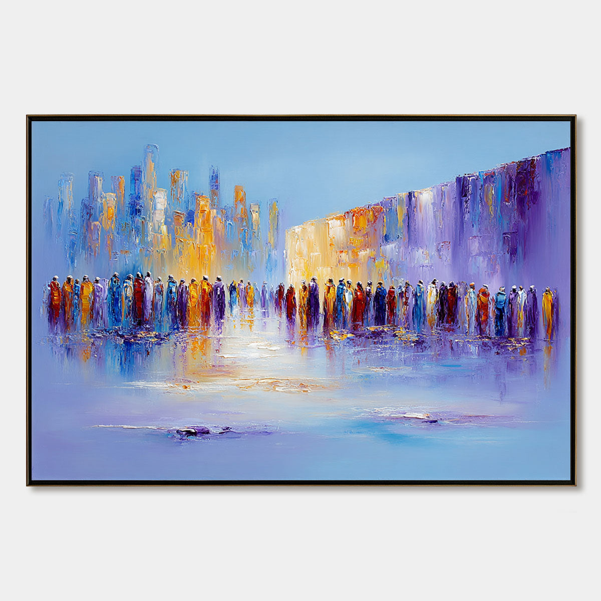 CONVERGENCE: Abstract Figurative Cityscape Palette Knife Painting