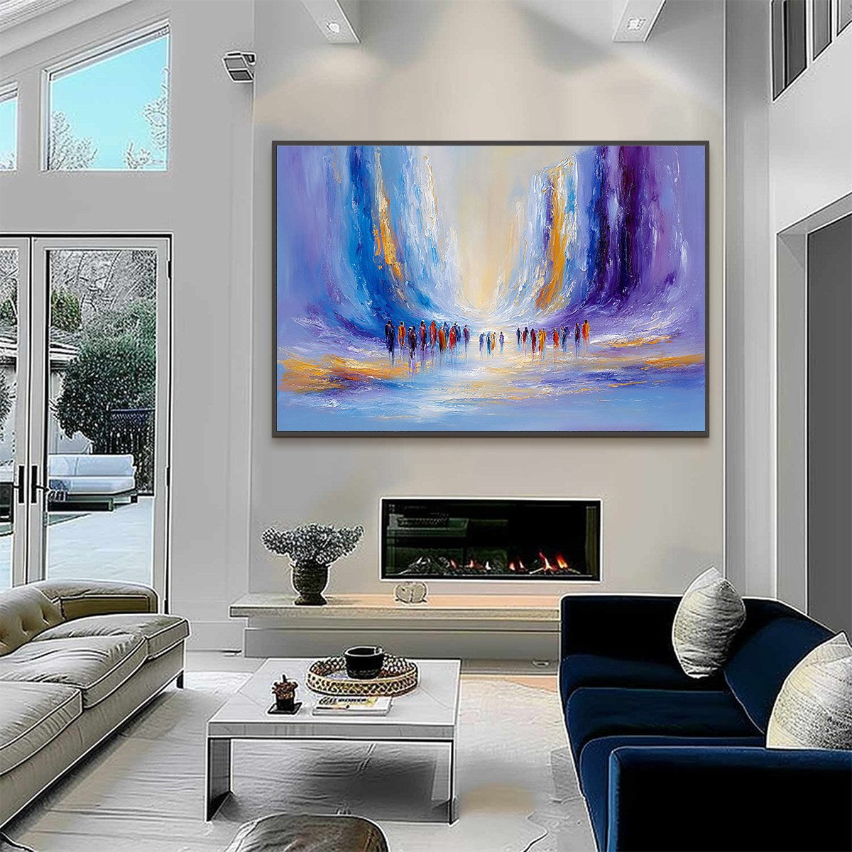 CONVERGENCE: Large Colorful Abstract Figurative Oil Painting