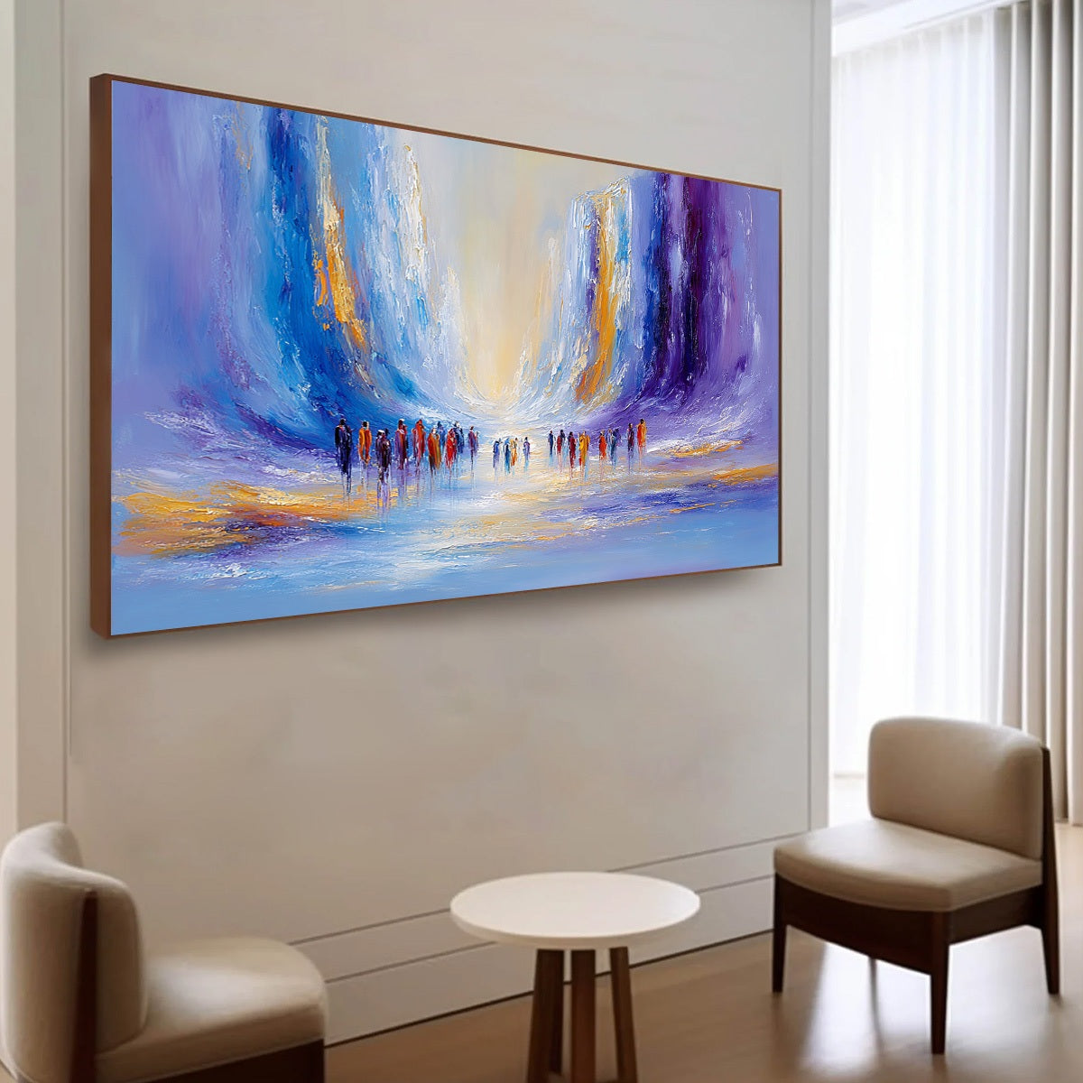 CONVERGENCE: Large Colorful Abstract Figurative Oil Painting