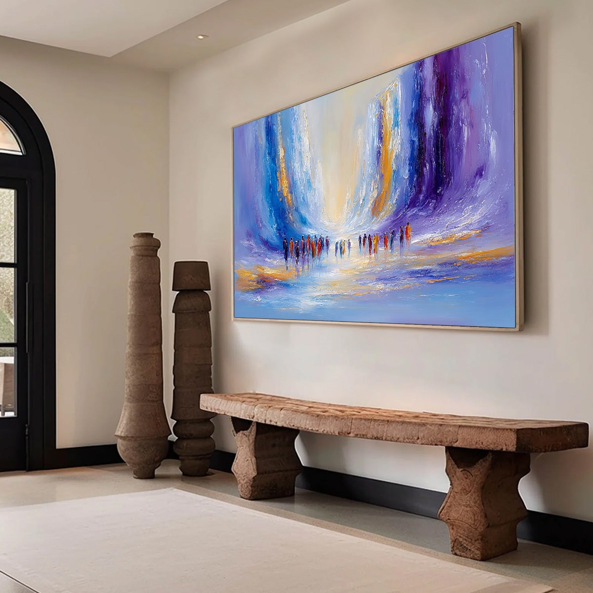 CONVERGENCE: Large Colorful Abstract Figurative Oil Painting