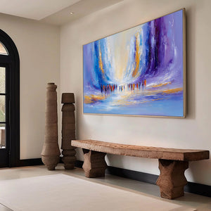CONVERGENCE: Large Colorful Abstract Figurative Oil Painting