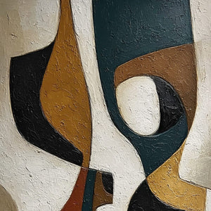 CONVERGENCE: Large Textured Geometric Abstract Oil Painting
