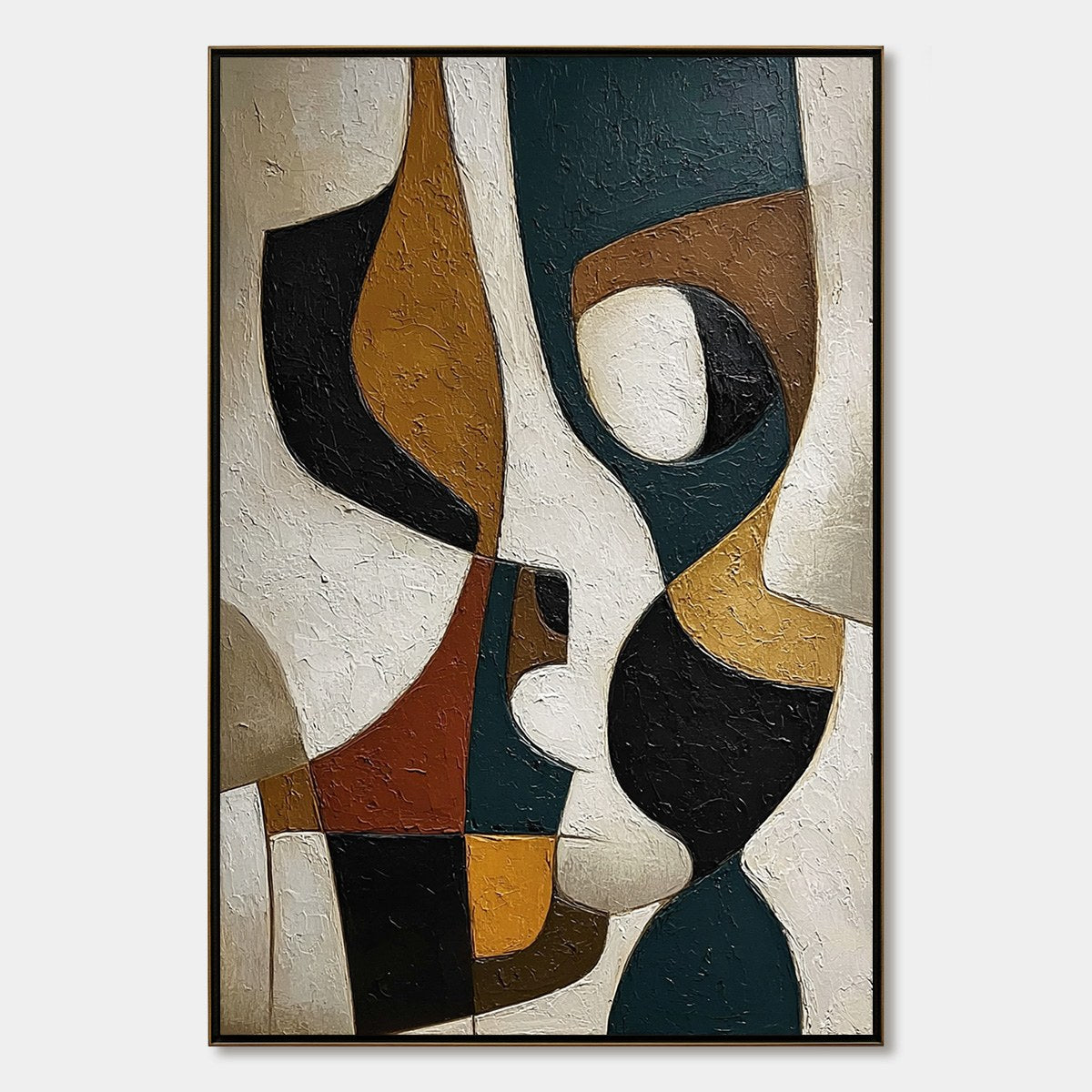 CONVERGENCE: Large Textured Geometric Abstract Oil Painting