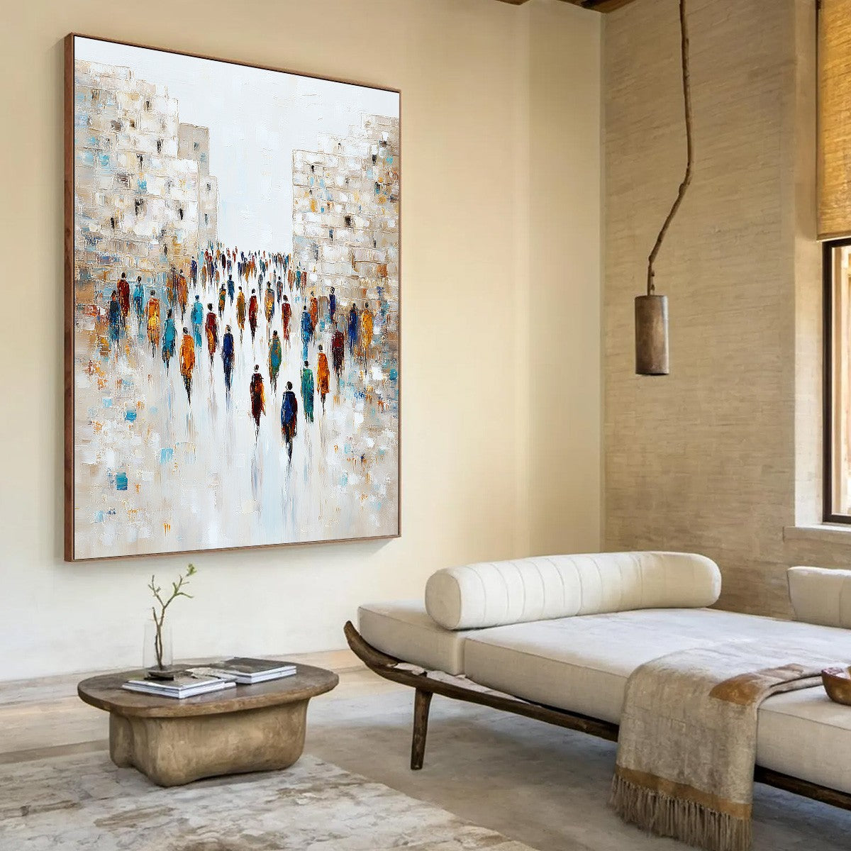 CONVERGENCE: Textured Abstract Figurative Cityscape Painting