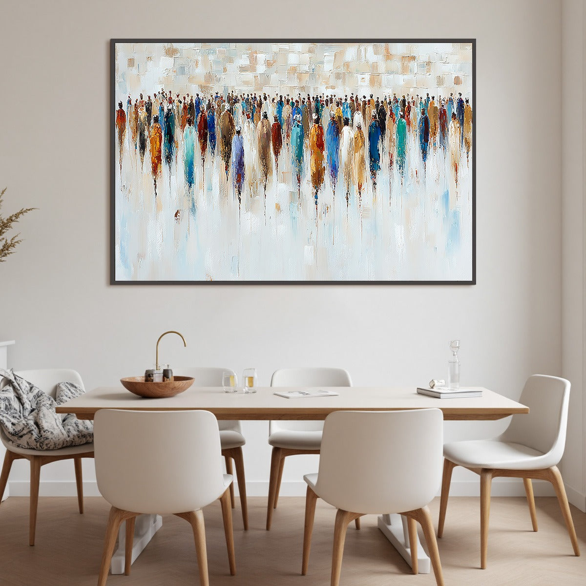 CONVERGENCE: Textured Abstract Figurative Crowd Painting